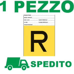 Etichetta "R" + note complete - rotolo da 250 con Spedizione